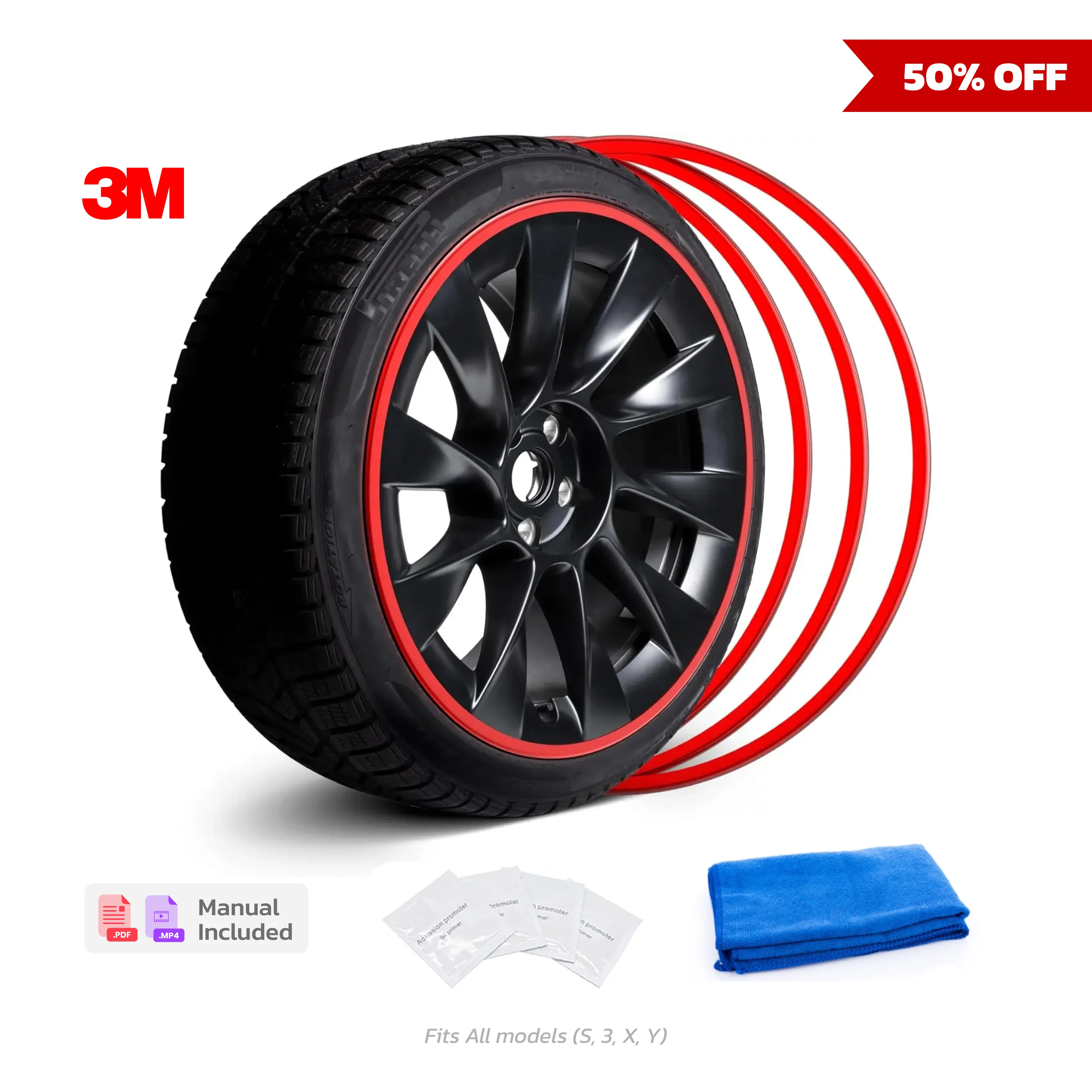 Teslahubs™ Aluminium Rim Protectors, Model 3, Y, S, X - Image 3