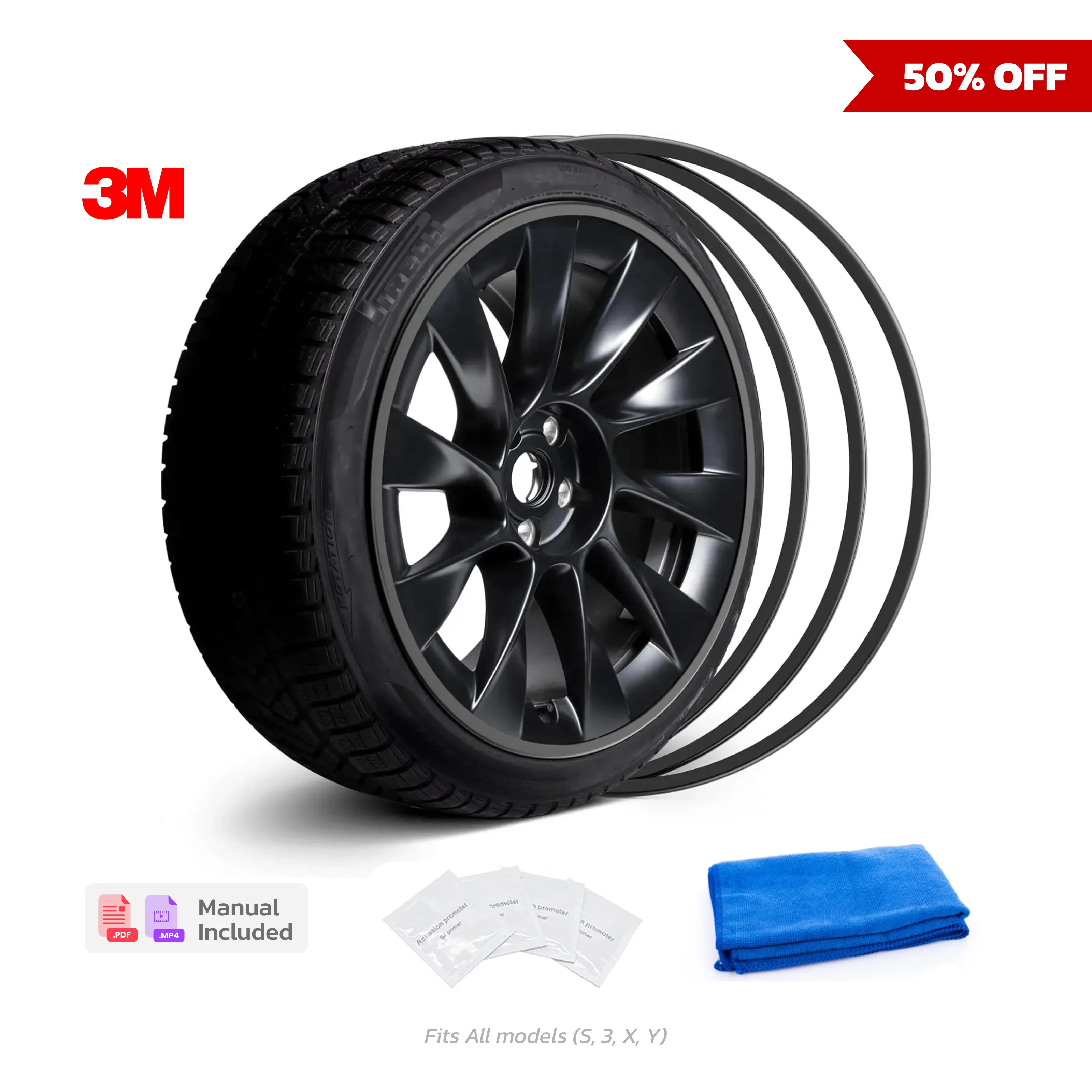 Teslahubs™ Aluminium Rim Protectors, Model 3, Y, S, X - Image 4